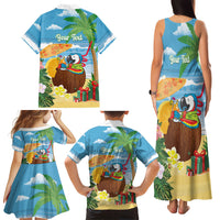 Chilling Parrot Hawaii Summer Christmas Personalized Family Matching Tank Maxi Dress and Hawaiian Shirt It's 5 O'Clock Somewhere Beachy Vibes LT14 - Polynesian Pride