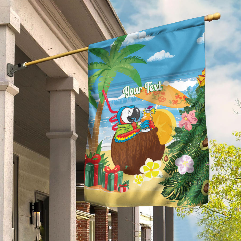 Chilling Parrot Hawaii Summer Christmas Personalized Garden Flag It's 5 O'Clock Somewhere Beachy Vibes LT14 House Flag Blue - Polynesian Pride