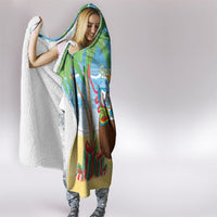 Chilling Parrot Hawaii Summer Christmas Personalized Hooded Blanket It's 5 O'Clock Somewhere Beachy Vibes