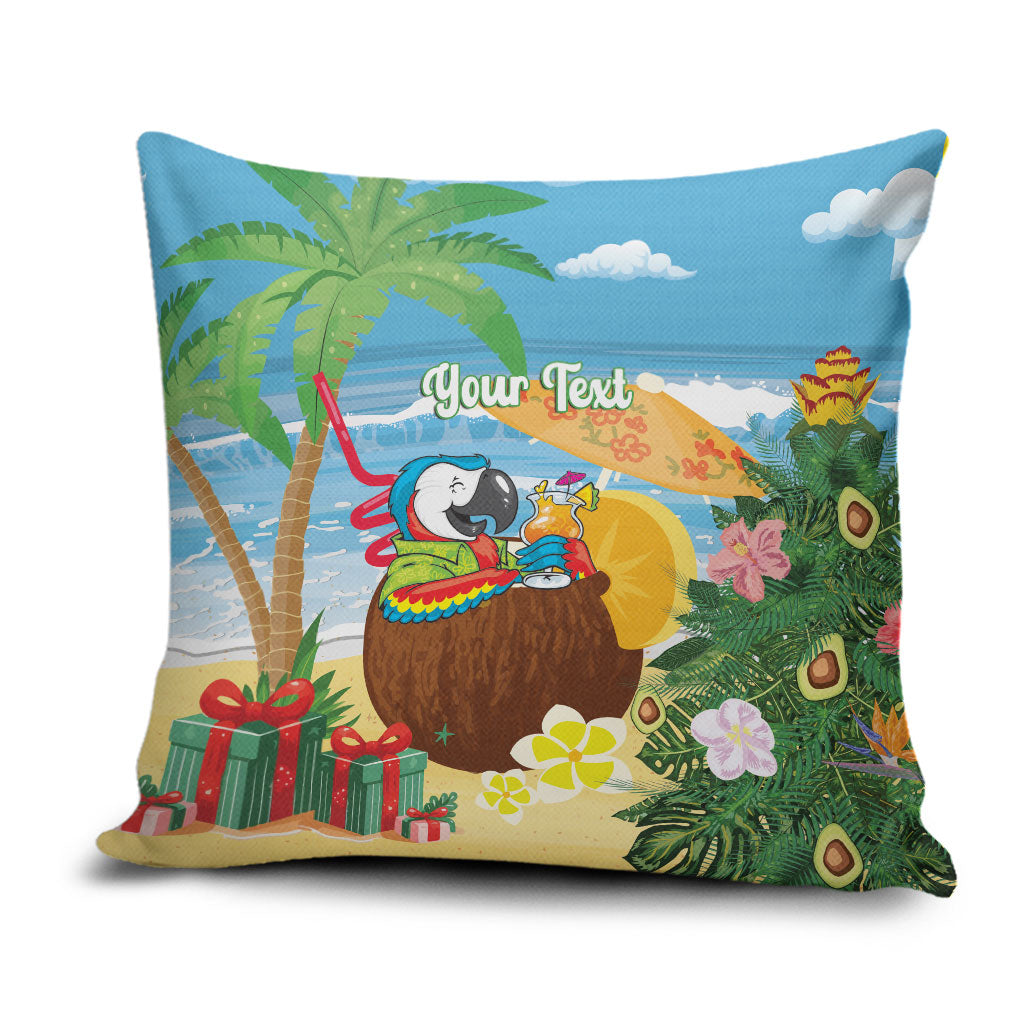 Chilling Parrot Hawaii Summer Christmas Personalized Pillow Cover It's 5 O'Clock Somewhere Beachy Vibes LT14 Blue - Polynesian Pride