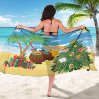 Chilling Parrot Hawaii Summer Christmas Personalized Sarong It's 5 O'Clock Somewhere Beachy Vibes