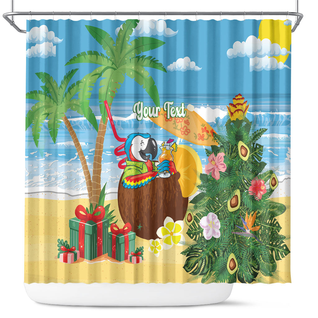 Chilling Parrot Hawaii Summer Christmas Personalized Shower Curtain It's 5 O'Clock Somewhere Beachy Vibes LT14 Blue - Polynesian Pride