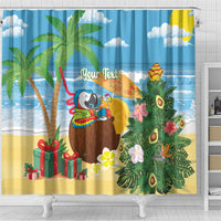 Chilling Parrot Hawaii Summer Christmas Personalized Shower Curtain It's 5 O'Clock Somewhere Beachy Vibes