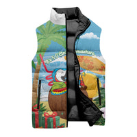 Chilling Parrot Hawaii Summer Christmas Personalized Sleeveless Puffer Jacket It's 5 O'Clock Somewhere Beachy Vibes