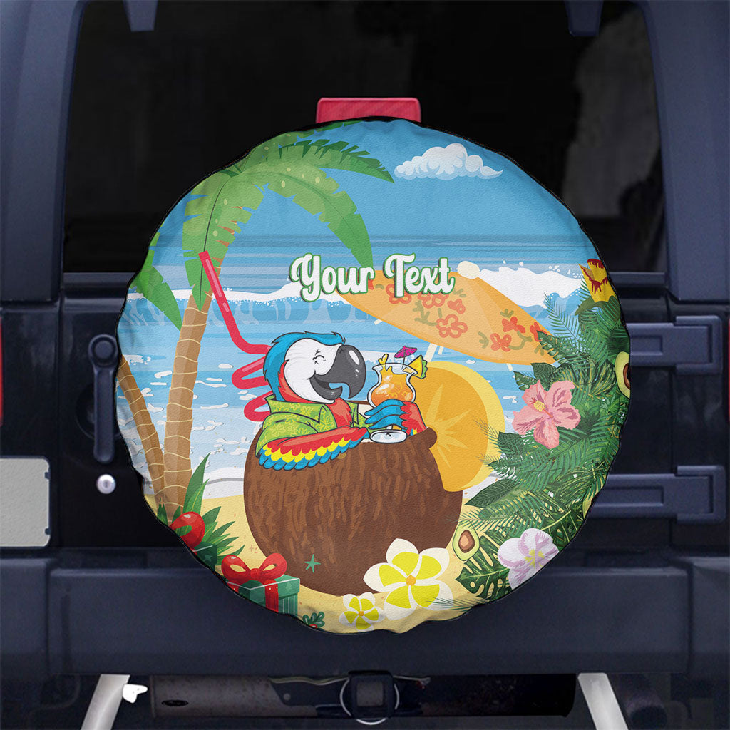 Chilling Parrot Hawaii Summer Christmas Personalized Spare Tire Cover It's 5 O'Clock Somewhere Beachy Vibes LT14 No hole Blue - Polynesian Pride