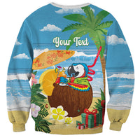 Chilling Parrot Hawaii Summer Christmas Personalized Sweatshirt It's 5 O'Clock Somewhere Beachy Vibes