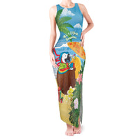 Chilling Parrot Hawaii Summer Christmas Personalized Tank Maxi Dress It's 5 O'Clock Somewhere Beachy Vibes