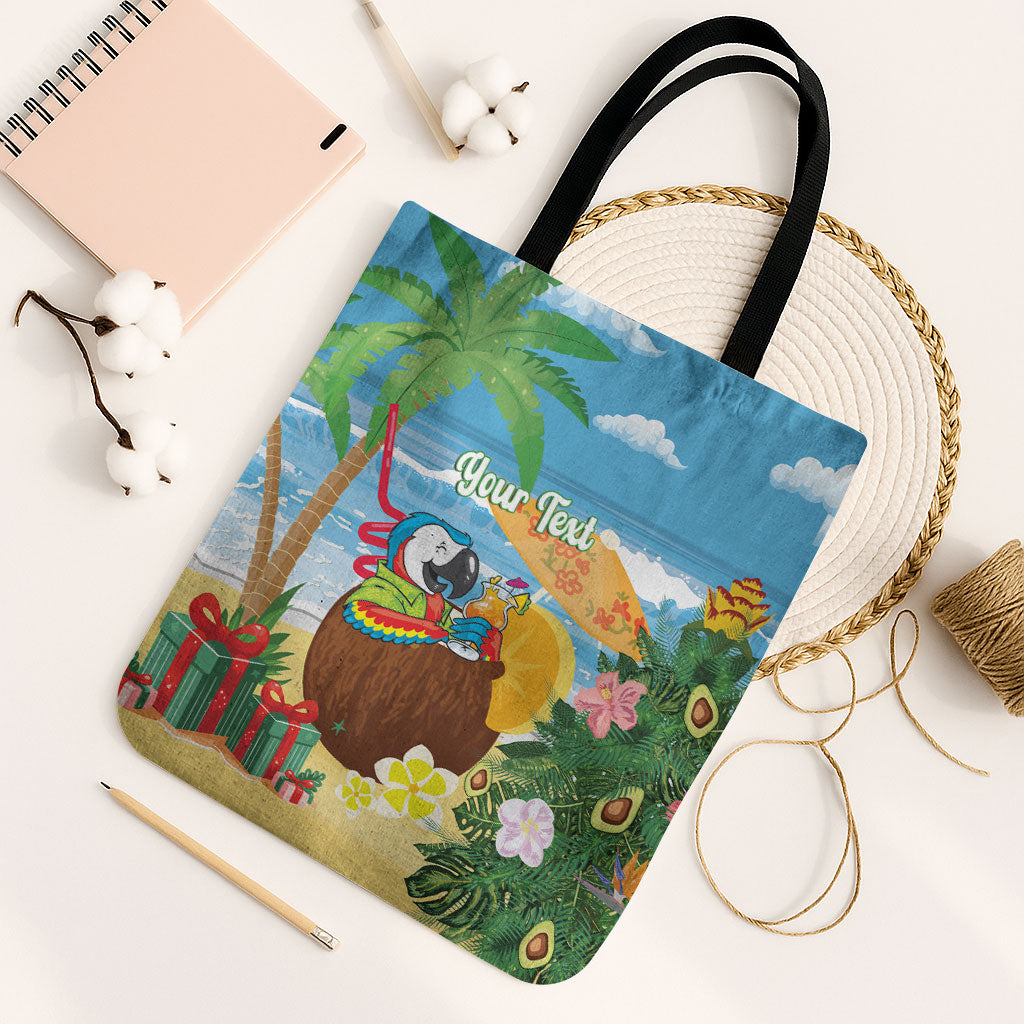 Chilling Parrot Hawaii Summer Christmas Personalized Tote Bag It's 5 O'Clock Somewhere Beachy Vibes LT14 Black Strap One Size Blue - Polynesian Pride