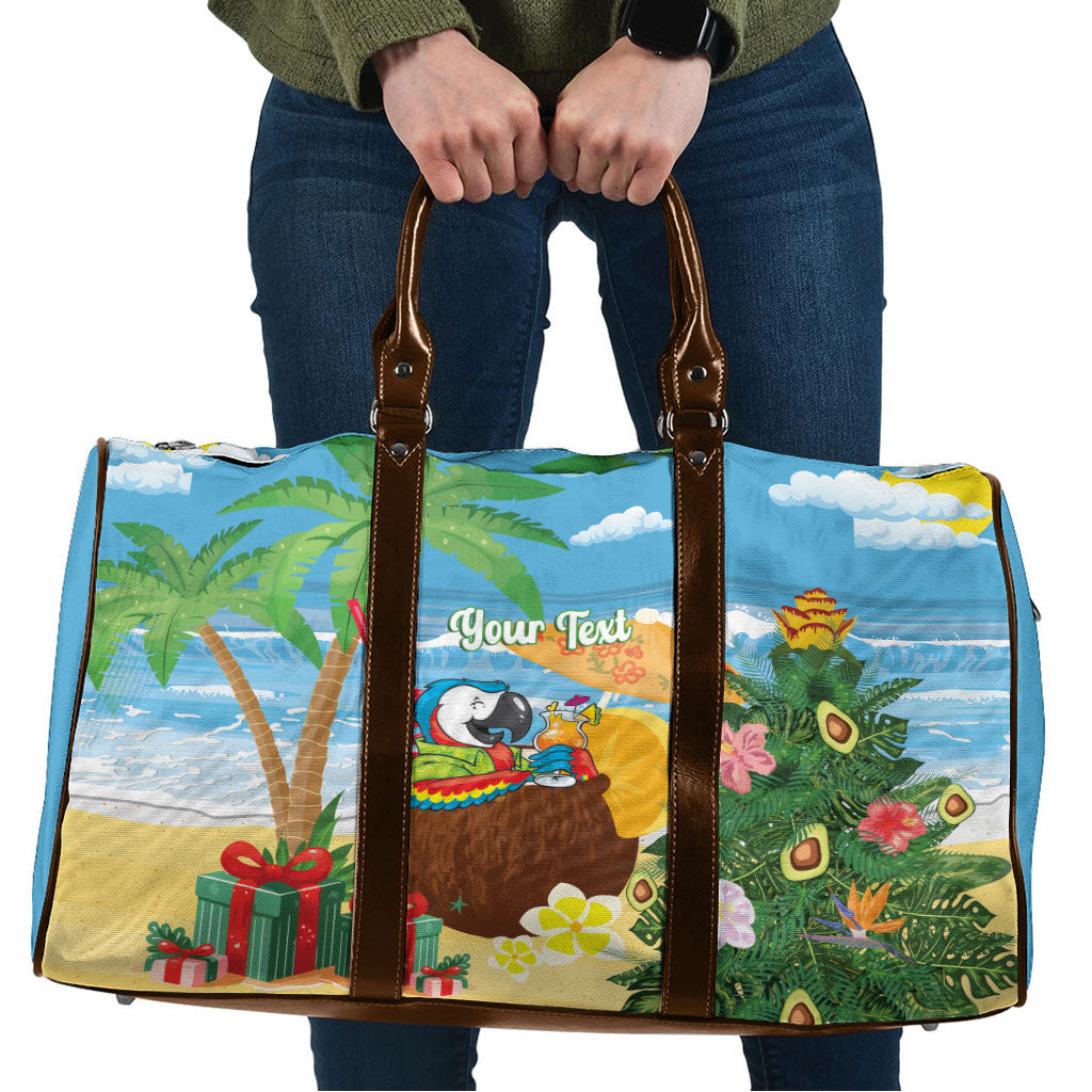 Chilling Parrot Hawaii Summer Christmas Personalized Travel Bag It's 5 O'Clock Somewhere Beachy Vibes LT14 Blue - Polynesian Pride