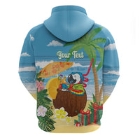 Chilling Parrot Hawaii Summer Christmas Personalized Zip Hoodie It's 5 O'Clock Somewhere Beachy Vibes