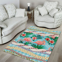 Flamingo Hawaii Summer Area Rug Hawaiian Lei Pakala Motifs Tropical Style LT14 - Polynesian Pride