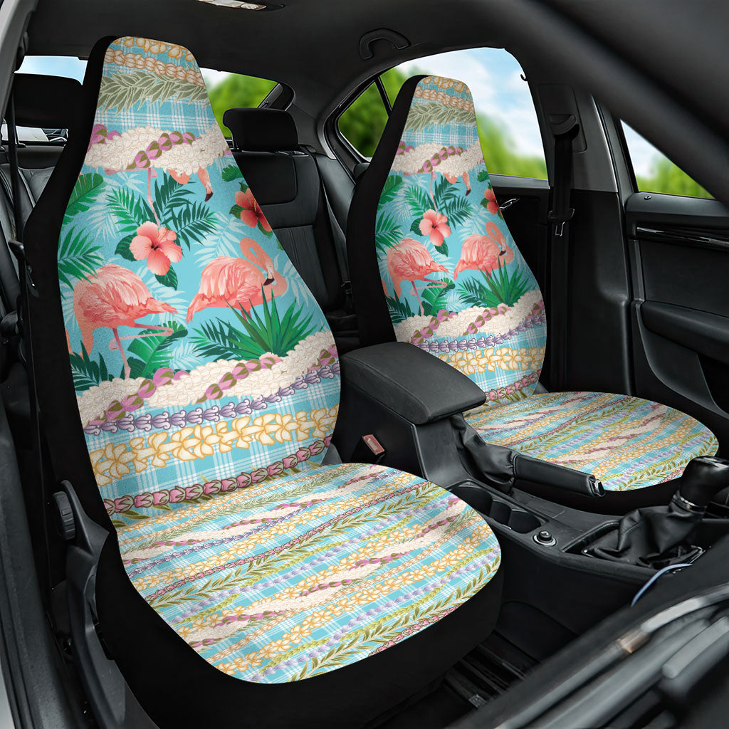 Flamingo Hawaii Summer Car Seat Cover Hawaiian Lei Pakala Motifs Tropical Style LT14 One Size Cyan - Polynesian Pride