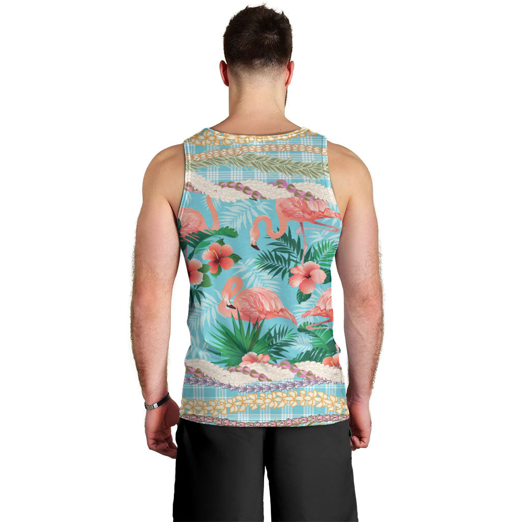 Flamingo Hawaii Summer Men Tank Top Hawaiian Lei Pakala Motifs Tropical Style