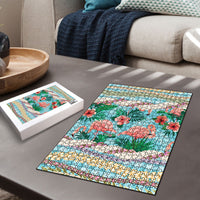 Flamingo Hawaii Summer Puzzle Hawaiian Lei Pakala Motifs Tropical Style