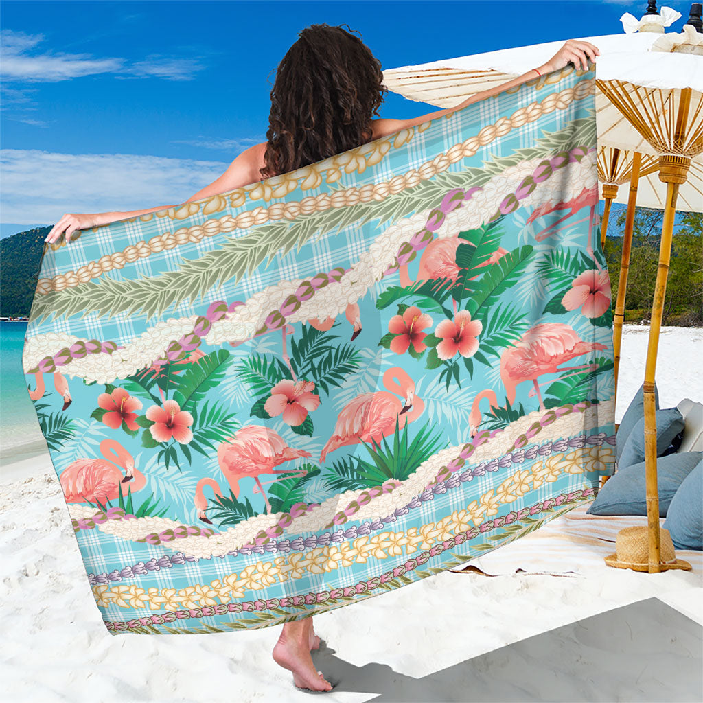 Flamingo Hawaii Summer Sarong Hawaiian Lei Pakala Motifs Tropical Style