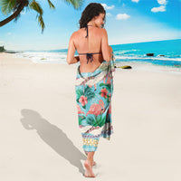 Flamingo Hawaii Summer Sarong Hawaiian Lei Pakala Motifs Tropical Style