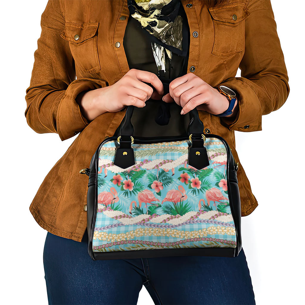 Flamingo Hawaii Summer Shoulder Handbag Hawaiian Lei Pakala Motifs Tropical Style