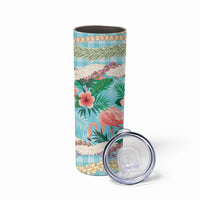 Flamingo Hawaii Summer Skinny Tumbler Hawaiian Lei Pakala Motifs Tropical Style LT14 - Polynesian Pride