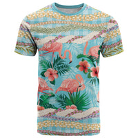 Flamingo Hawaii Summer T Shirt Hawaiian Lei Pakala Motifs Tropical Style