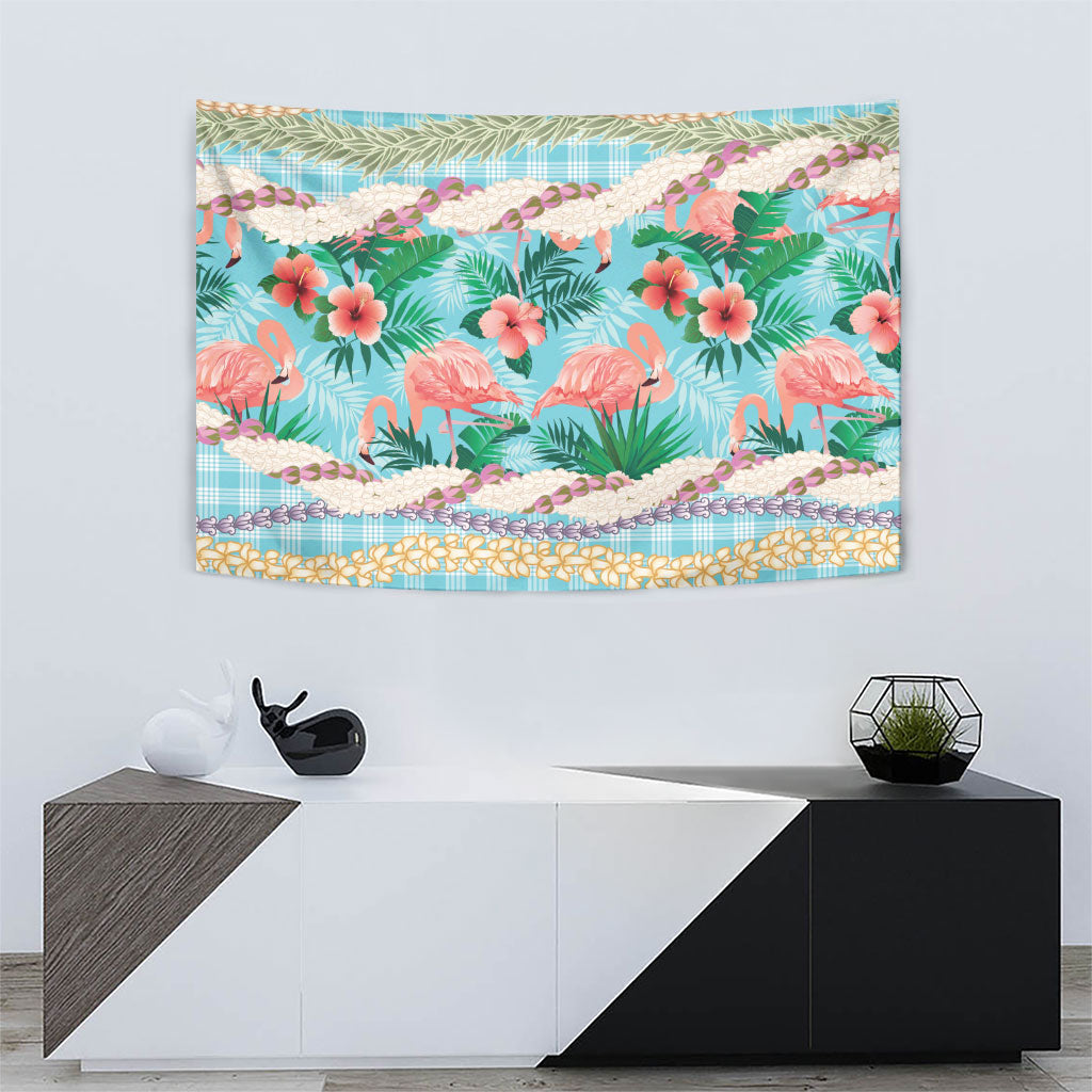 Flamingo Hawaii Summer Tapestry Hawaiian Lei Pakala Motifs Tropical Style