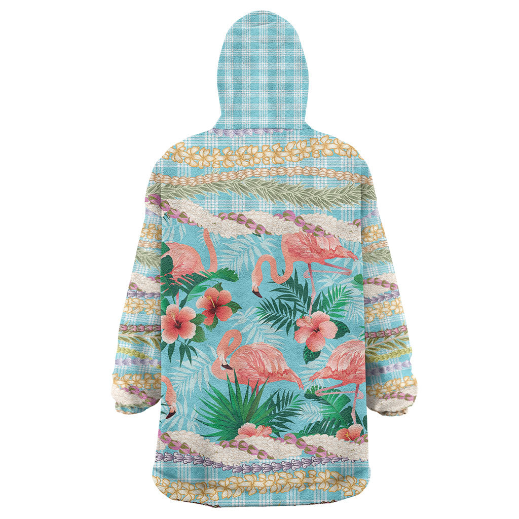 Flamingo Hawaii Summer Wearable Blanket Hoodie Hawaiian Lei Pakala Motifs Tropical Style LT14 - Polynesian Pride