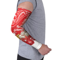 New Zealand Christmas In July Personalised Arm Sleeves Funny Santa Sheep Meri Kirihimete Red LT14 - Polynesian Pride
