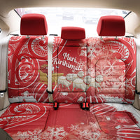 New Zealand Christmas In July Back Car Seat Cover Funny Santa Sheep Meri Kirihimete Red LT14 - Polynesian Pride