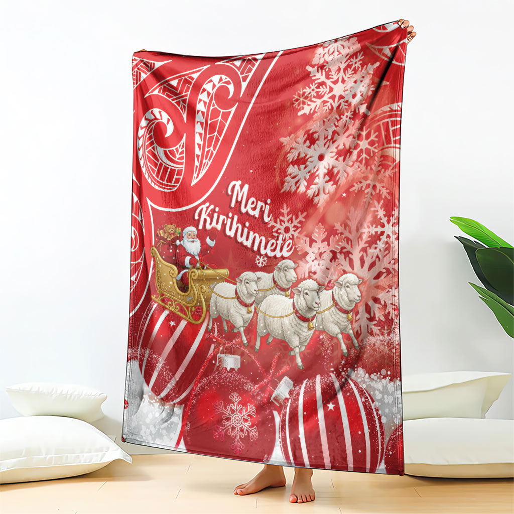 New Zealand Christmas In July Blanket Funny Santa Sheep Meri Kirihimete Red LT14 - Polynesian Pride