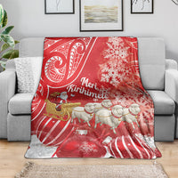 New Zealand Christmas In July Blanket Funny Santa Sheep Meri Kirihimete Red LT14 - Polynesian Pride