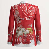 New Zealand Christmas In July Personalised Blazer Funny Santa Sheep Meri Kirihimete Red LT14 - Polynesian Pride