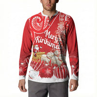 New Zealand Christmas In July Personalised Button Sweatshirt Funny Santa Sheep Meri Kirihimete Red LT14 - Polynesian Pride