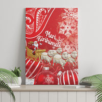 New Zealand Christmas In July Canvas Wall Art Funny Santa Sheep Meri Kirihimete Red LT14 - Polynesian Pride