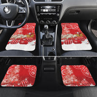 New Zealand Christmas In July Personalised Car Mats Funny Santa Sheep Meri Kirihimete Red LT14 Set 4pcs Red - Polynesian Pride