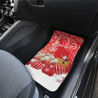 New Zealand Christmas In July Personalised Car Mats Funny Santa Sheep Meri Kirihimete Red LT14 - Polynesian Pride
