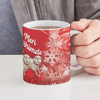 New Zealand Christmas In July Personalised Ceramic Mug Funny Santa Sheep Meri Kirihimete Red LT14 - Polynesian Pride