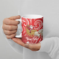New Zealand Christmas In July Personalised Ceramic Mug Funny Santa Sheep Meri Kirihimete Red LT14 - Polynesian Pride