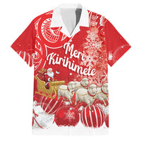 New Zealand Christmas In July Personalised Family Matching Puletasi and Hawaiian Shirt Funny Santa Sheep Meri Kirihimete Red LT14 Dad's Shirt - Short Sleeve Red - Polynesian Pride