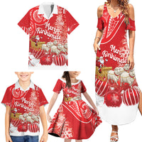 New Zealand Christmas In July Personalised Family Matching Summer Maxi Dress and Hawaiian Shirt Funny Santa Sheep Meri Kirihimete Red LT14 - Polynesian Pride