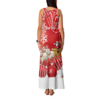 New Zealand Christmas In July Personalised Family Matching Tank Maxi Dress and Hawaiian Shirt Funny Santa Sheep Meri Kirihimete Red LT14 - Polynesian Pride