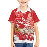 New Zealand Christmas In July Personalised Family Matching Tank Maxi Dress and Hawaiian Shirt Funny Santa Sheep Meri Kirihimete Red LT14 Son's Shirt Red - Polynesian Pride