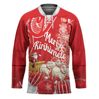 New Zealand Christmas In July Personalised Hockey Jersey Funny Santa Sheep Meri Kirihimete Red LT14 Unisex Red - Polynesian Pride