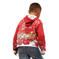 New Zealand Christmas In July Personalised Kid Hoodie Funny Santa Sheep Meri Kirihimete Red LT14 - Polynesian Pride