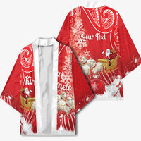 New Zealand Christmas In July Personalised Kimono Funny Santa Sheep Meri Kirihimete Red LT14 - Polynesian Pride