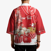 New Zealand Christmas In July Personalised Kimono Funny Santa Sheep Meri Kirihimete Red LT14 - Polynesian Pride