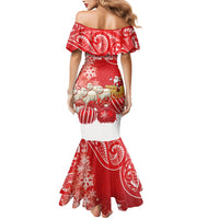 New Zealand Christmas In July Personalised Mermaid Dress Funny Santa Sheep Meri Kirihimete Red LT14 - Polynesian Pride