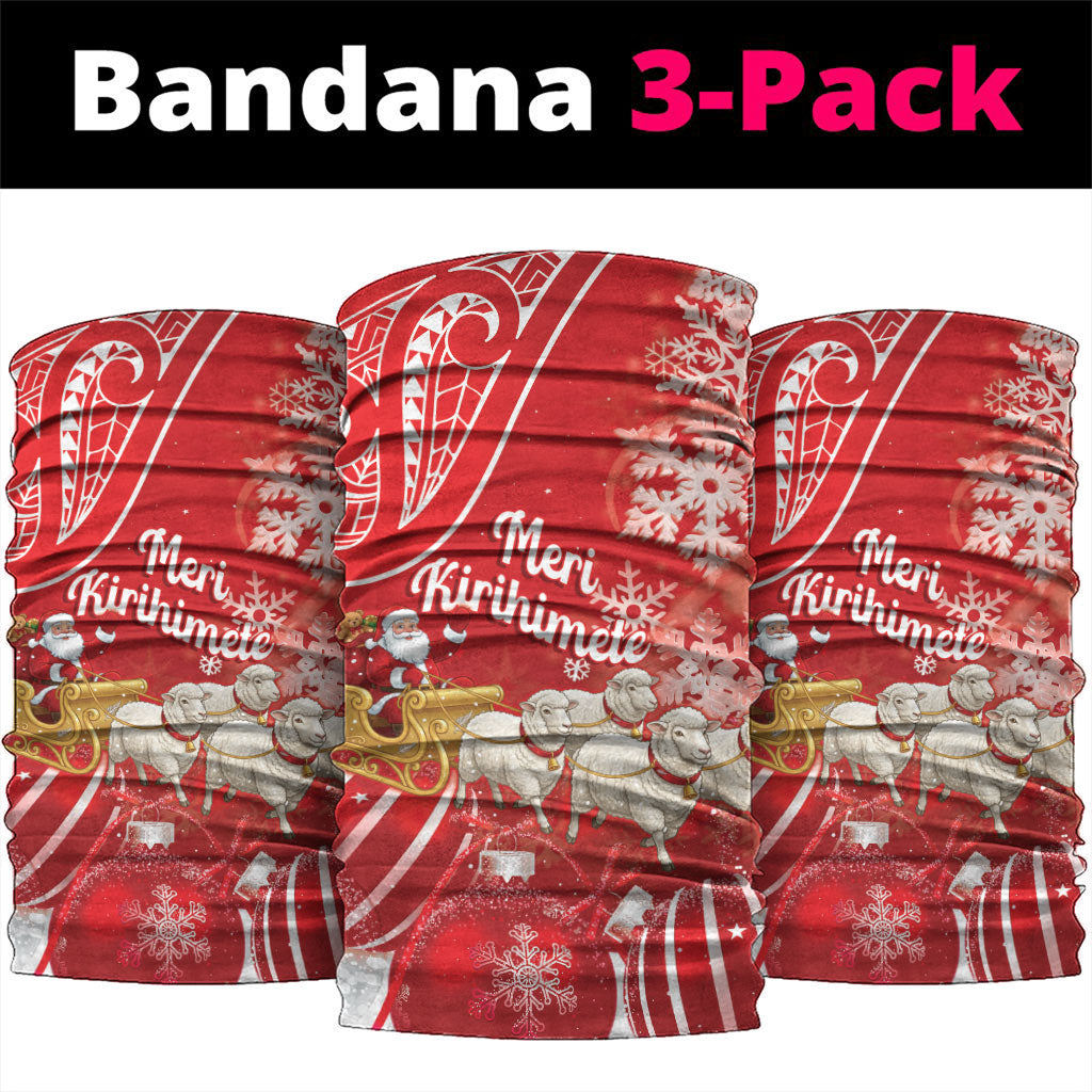 New Zealand Christmas In July Neck Gaiter Funny Santa Sheep Meri Kirihimete Red LT14 package One Size: 25*50cm Red - Polynesian Pride
