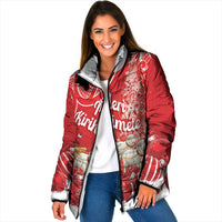 New Zealand Christmas In July Personalised Padded Jacket Funny Santa Sheep Meri Kirihimete Red LT14 Women Red - Polynesian Pride