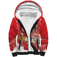 New Zealand Christmas In July Personalised Sherpa Hoodie Funny Santa Sheep Meri Kirihimete Red LT14 Unisex Red - Polynesian Pride