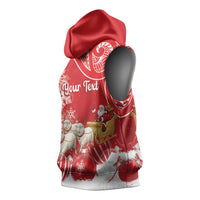 New Zealand Christmas In July Personalised Sleeveless Hoodie Funny Santa Sheep Meri Kirihimete Red LT14 - Polynesian Pride