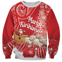 New Zealand Christmas In July Personalised Sweatshirt Funny Santa Sheep Meri Kirihimete Red LT14 Unisex Red - Polynesian Pride